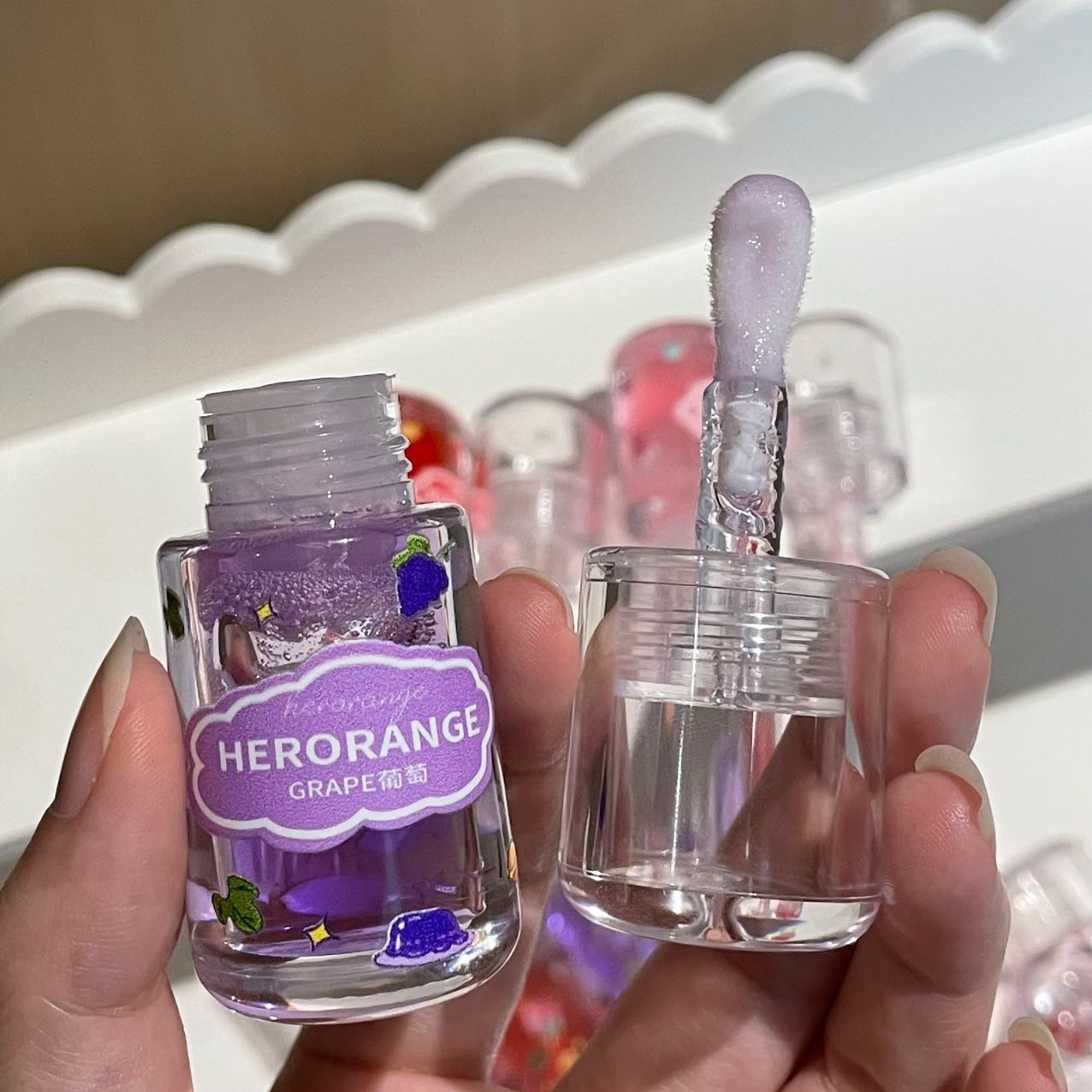 Three flavors of lip gloss