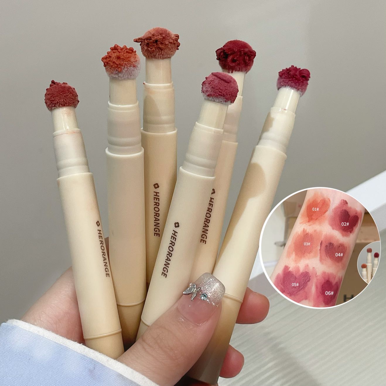Six-piece matte lip gloss set