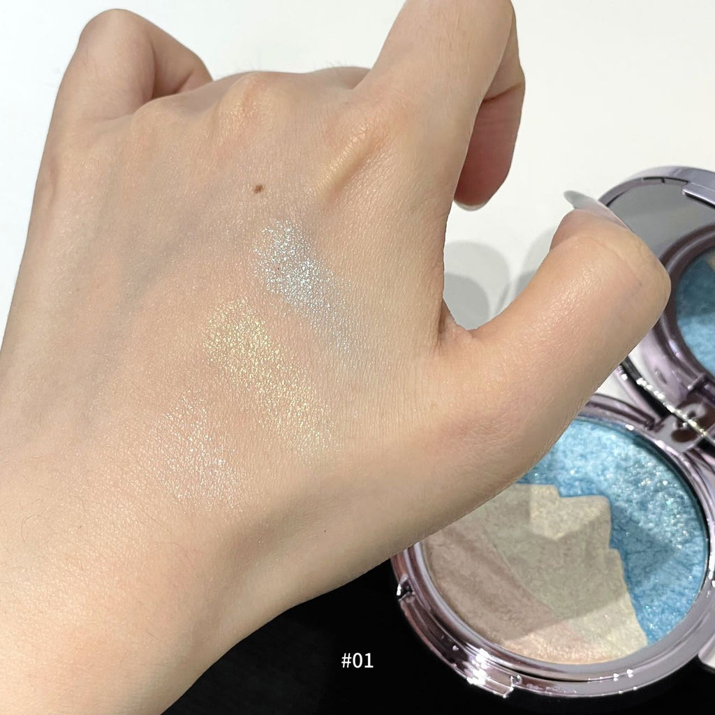 Two-tone 3D embossed highlighter powder