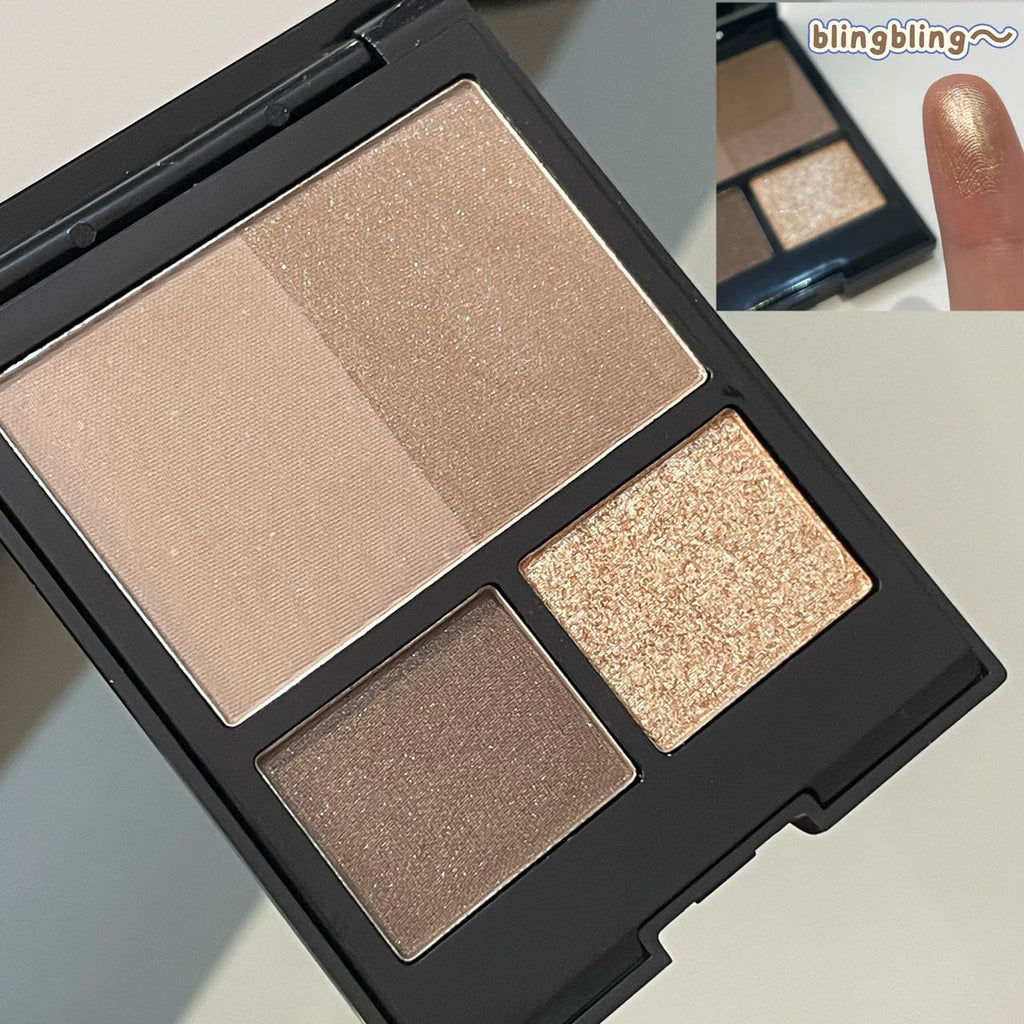 Four-color eyeshadow and contour palette