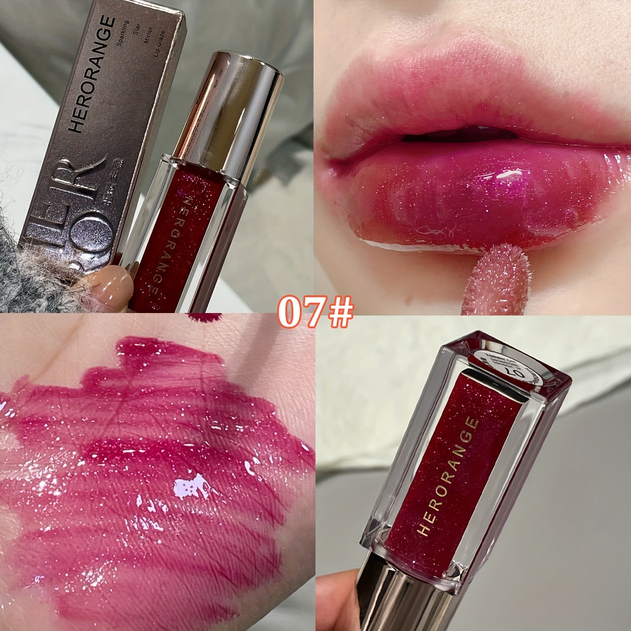 Glossy glitter lip gloss