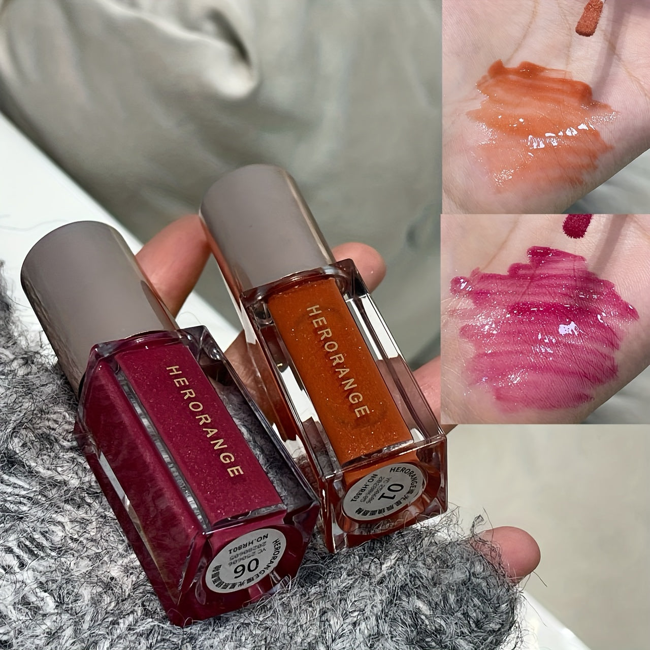 Glossy glitter lip gloss