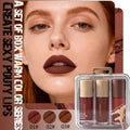 Three-piece brown velvet matte lip gloss set