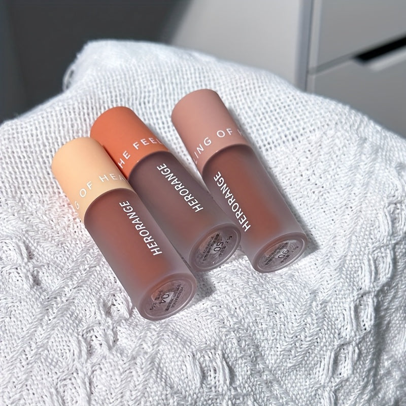 Brown lip and eye coloring