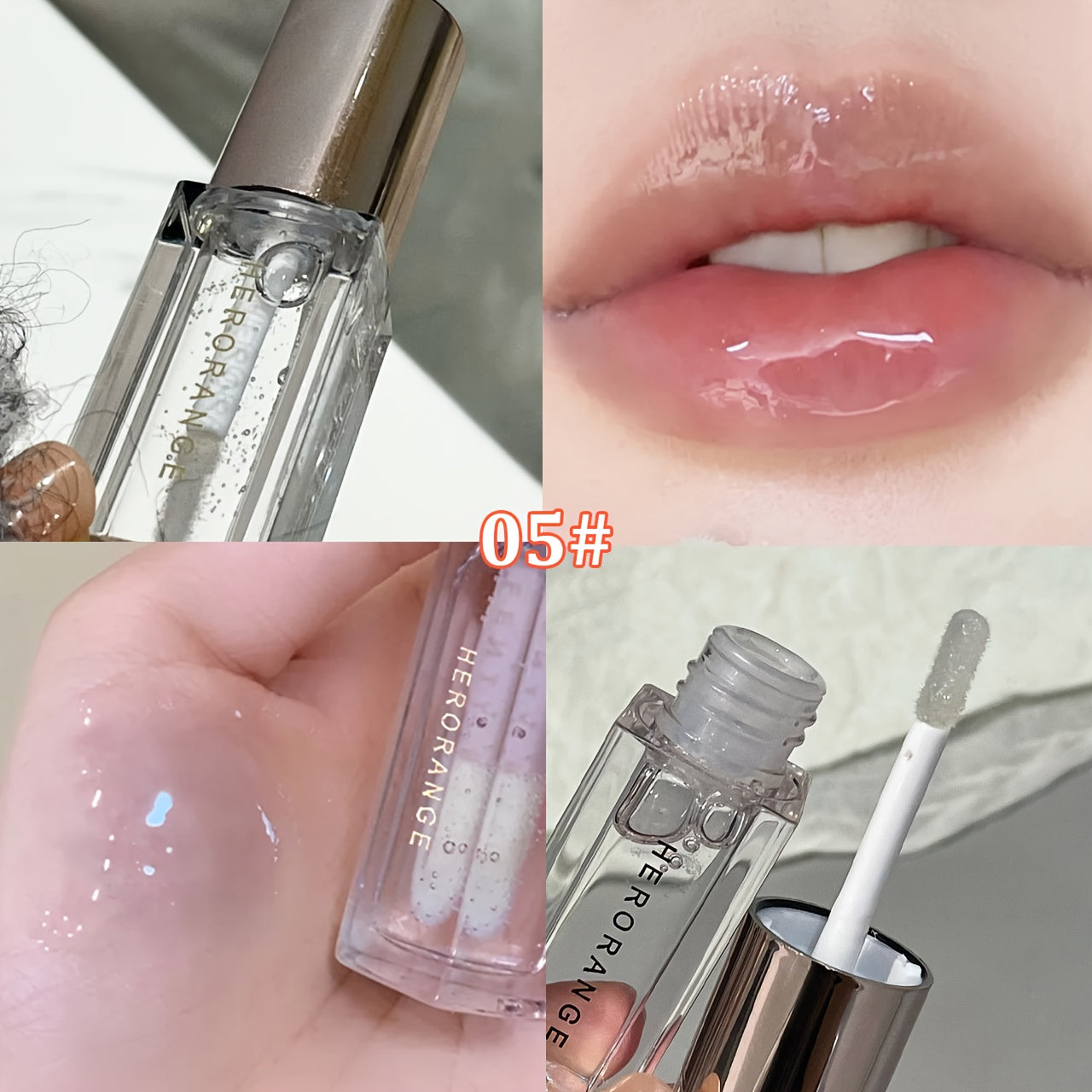 Glossy glitter lip gloss
