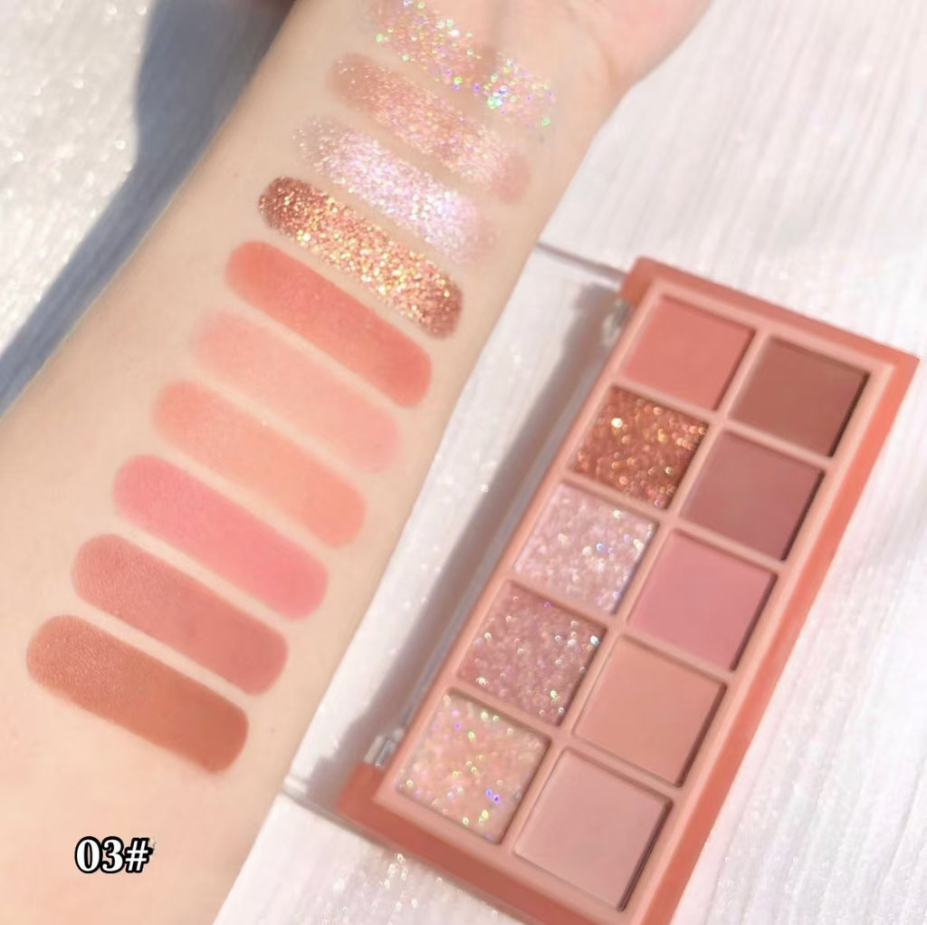 10-Color Glitter Eyeshadow Palette