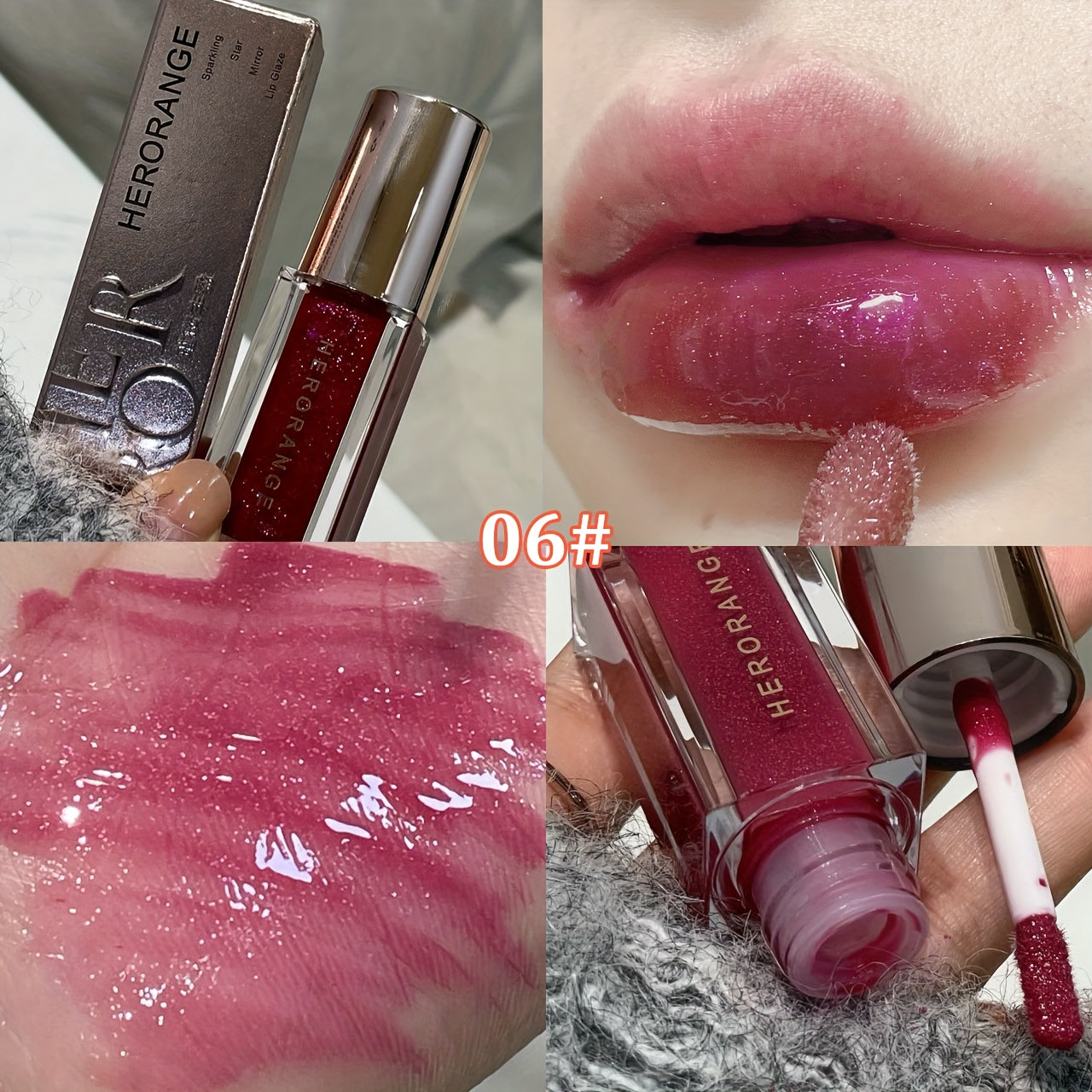 Glossy glitter lip gloss