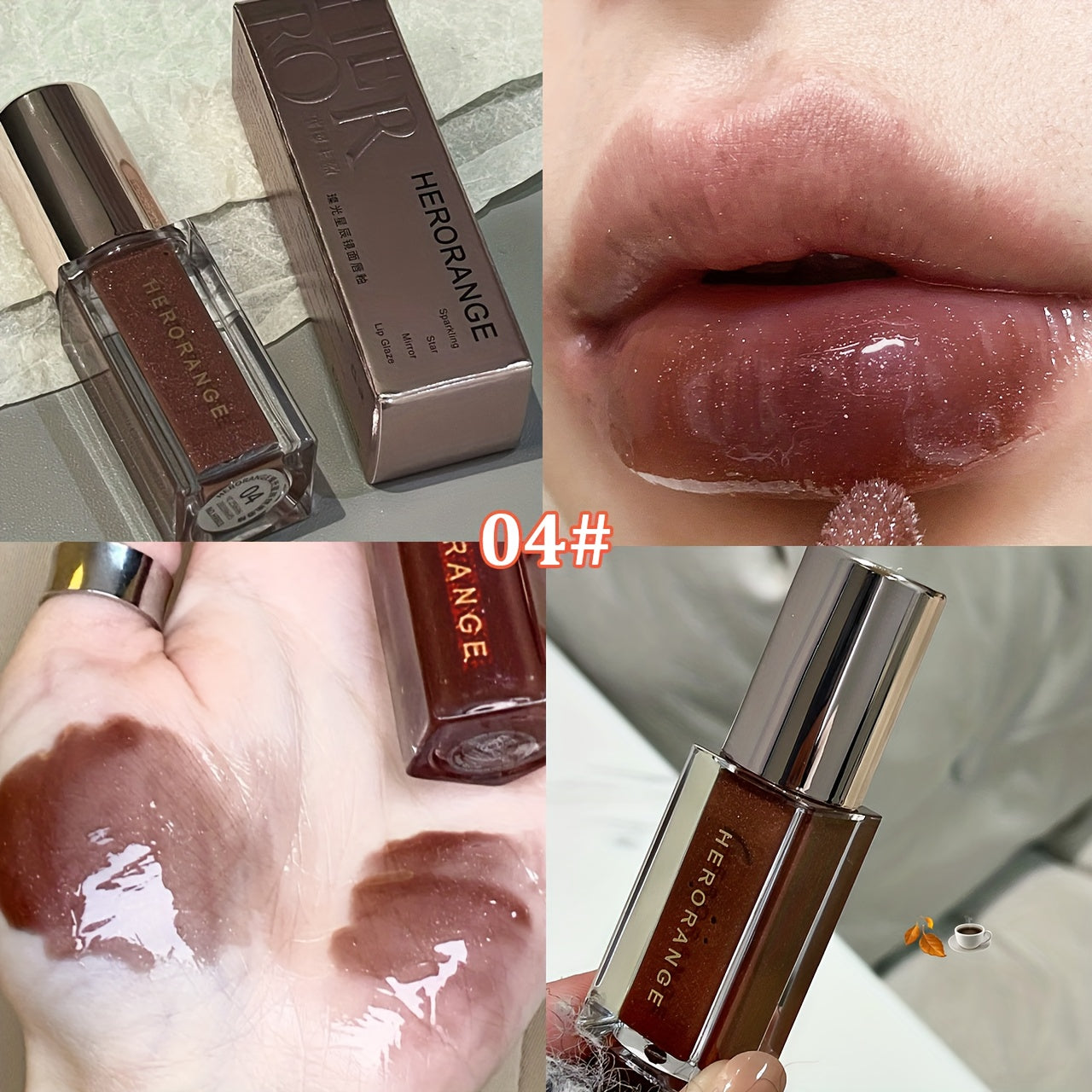 Glossy glitter lip gloss