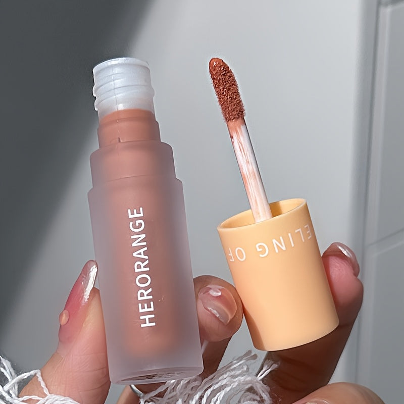 Brown lip and eye coloring