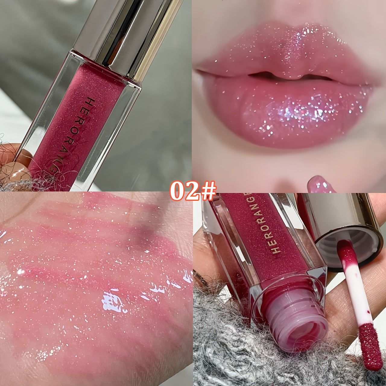 Glossy glitter lip gloss